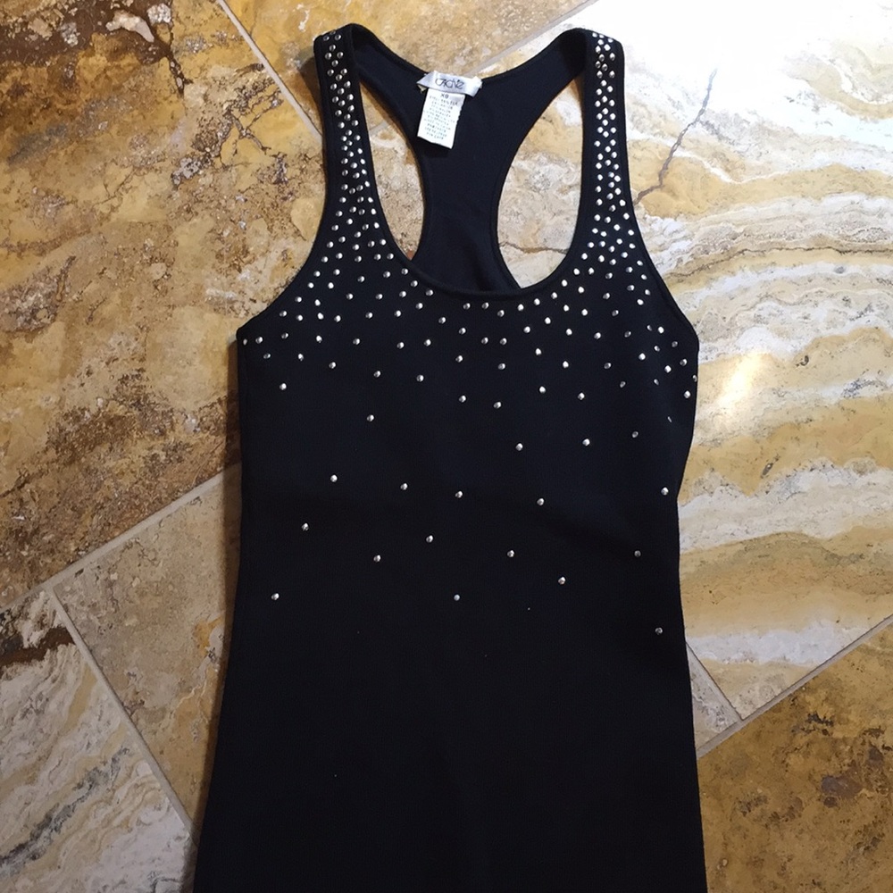 Cache knit tank with silver studded Racerback